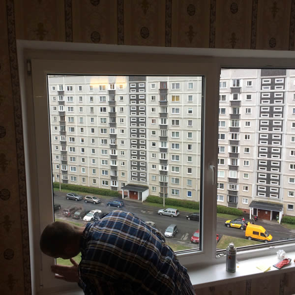 Installation of PVC sash